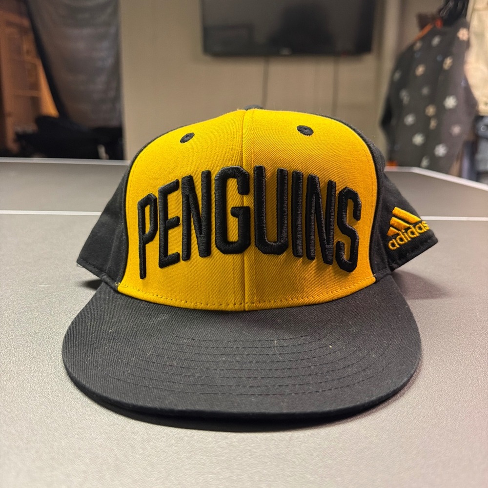 Adidas Pittsburgh Penguins Snapback Hat Black Gold NHL Hockey OSFM Cap